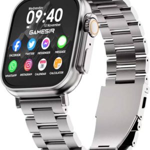 GameSir Silver T800 Ultra Smartwatch Stainless Steel, B...