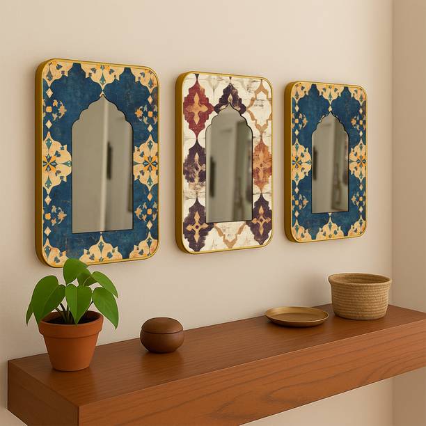 Art Street Jharokha Acrylic Mirror Abstract Flowers Pri...