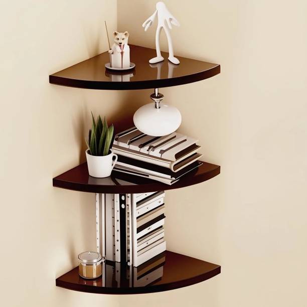 Artival Crafts Elegant Wooden MDF Corner Shelf for Styl...