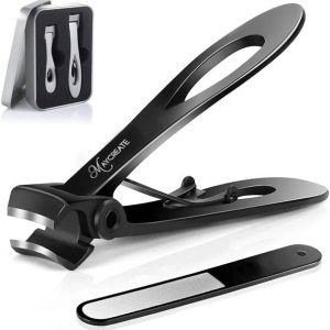 maycreate Steel Toenail Clippers Set with Nail File, Bi...