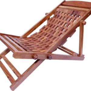 Decorhand Folding Sheesham Wood Relaxing Rest Chair Sol...