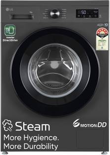 LG 9 kg 5 Star, Inverter Direct Drive Technology, 6 Motion DD, Reduce germs & allergens with steam cyc...