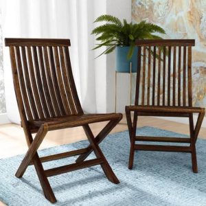 Allie Wood Sheesham Solid Wood Outdoor Chair