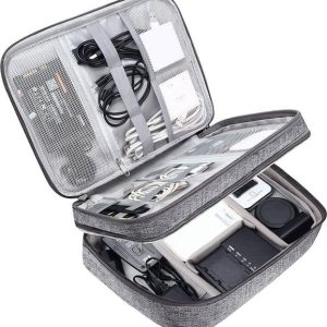 XYJIQS Double-Layer Electronics & Gadget Organizer Bag,...
