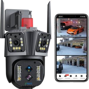 IFITech Wired & WiFi 16MP PTZ Security Camera with Ultr...