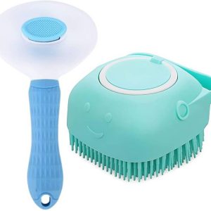 Emily Pets Grooming Combo Pet Slicker Brush & Bath Brus...