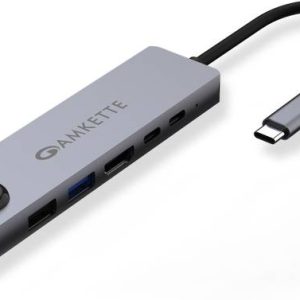 AMKETTE Type-C Travel Dock with USB-C to 100 Mbps Ether...