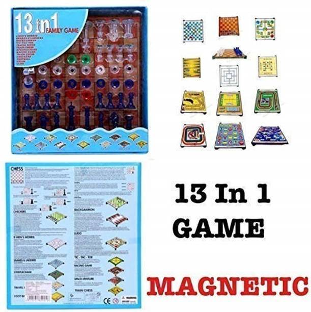 Divykri 13 in 1 Family Board Game Including Chess, Snak...