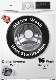 TCL 8.5 kg Digital Inverter Motor 1400 RPM Fully Automatic Front Load Washing Machine with In-built He...