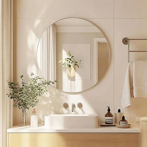 LUPPRA 18 x 18 Inch Frameless Round Mirror Bathroom Mir...