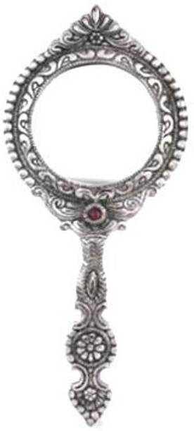 Finch Feather Round Shape Hand Mirror