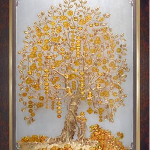 Dharvika Innovations Money golden tree painting for liv...