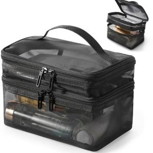 gustave Travel Makeup Bag Double Layer Nylon Cosmetic O...