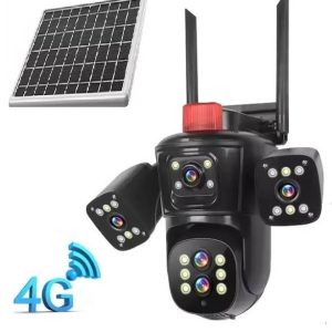 AVOIHS SIM Camera 4G Solar Powered HD Bullet+360° PTZ C...
