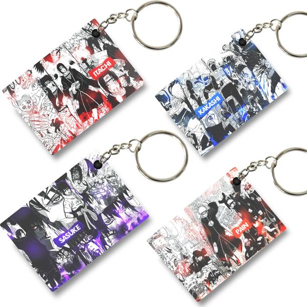 Replix Premium (Pack of 4) Naruto-1 Anime Printed Keychain For...