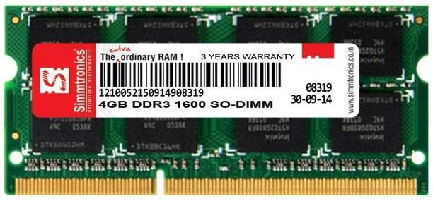 simtronics Simmtronics DDR3 4 GB Laptop (1600 MHz (PC 1...
