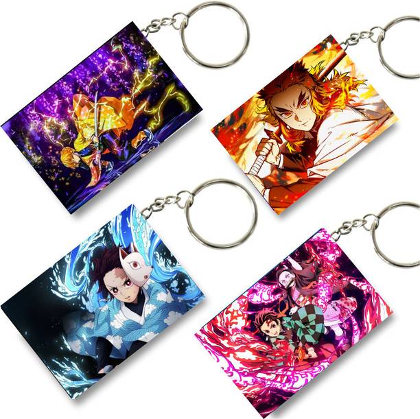 TheInkPalette demon slayer Anime Printed Keychain For Bike, Scooty, C...