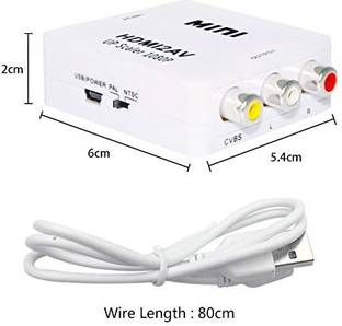 TERABYTE MINI HDMI TO AV Video Converter UP Scaler Full HD 720/1080p Selector Box Media Streaming Devi...