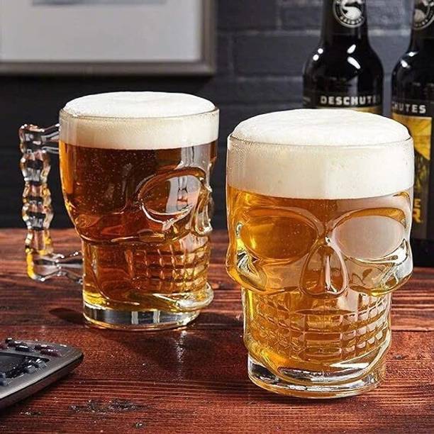 Sitaram Creation (Pack of 2) Skull Ber Mug 530ML for Yo...
