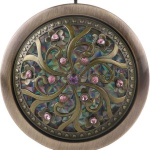 We3 Antique Metal Double-Sided Magnifying Compact Mirro...