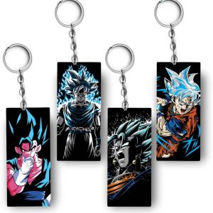 Replix Premium (Pack of 4) Goku 2 Anime Printed Keychain For B...