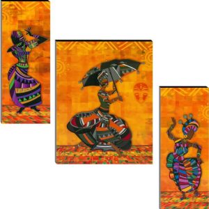 Indianara Set of 3 Beautiful Modern Art MDF Art Paintin...
