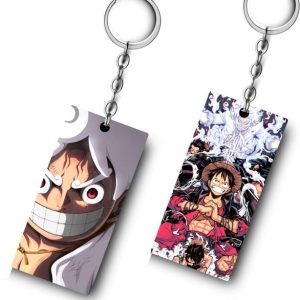 Replix Premium (Pack of 4) One Piece Anime Printed Long Keycha...