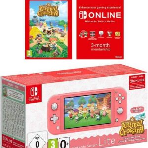 NINTENDO Switch Lite Coral with Animal Crossing: New Ho...