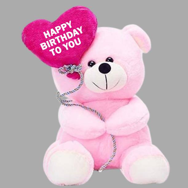 Zexsazone Soft push fabric teddy bear with birthday bal...