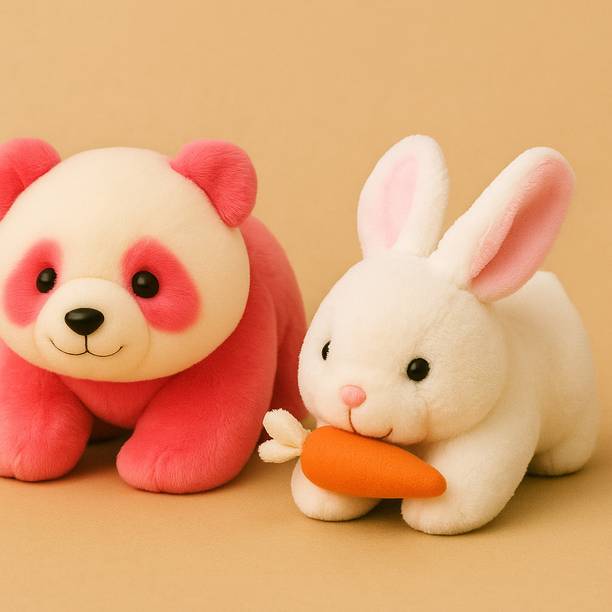 SST Soft Toys Combo / 2 Toys / Pink Panda, Rabbit - 22...