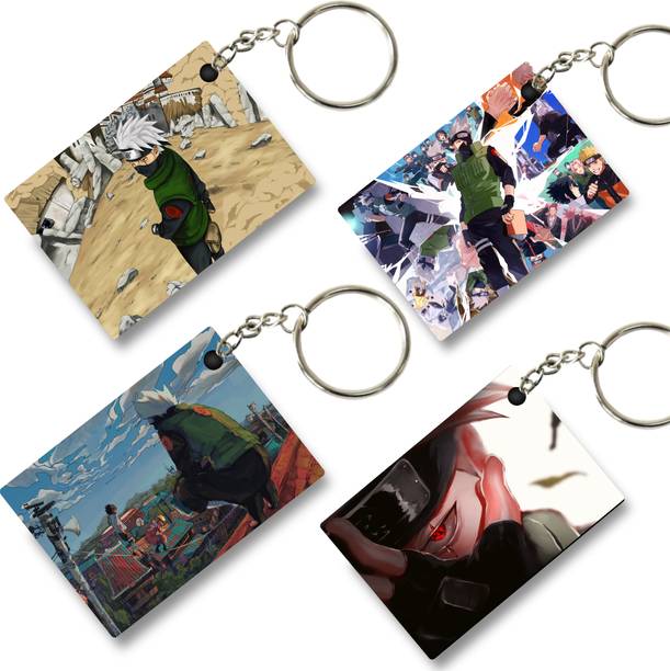 Replix Premium (Pack of 4) Naruto Kakashi Anime Printed Keycha...