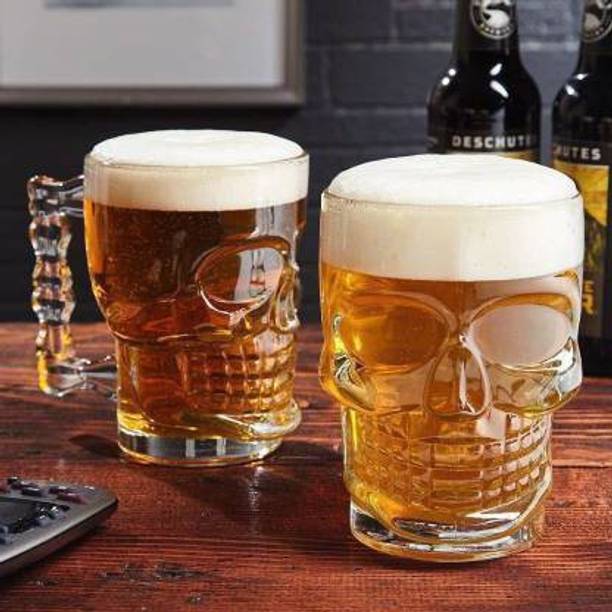 VLSYS (Pack of 2) Skull Beer Mug 530ML for Your Home Ba...