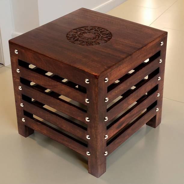 woodcarving Traditional Wooden Handcrafted Stool with C...