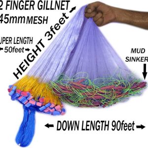 PURKAIT FISHNET 2 FINEGER GILLNET MUD SINKER, HEIGHT 3F...