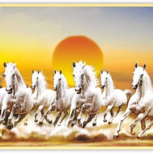 saf 7 Running Horses Sparkle lamination Round Golden Fr...