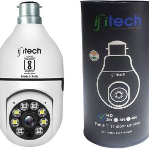 IFITech 3MP HD Bulb Type PTZ Indoor HD CCTV Wireless Ca...