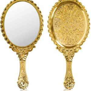 Victor Mirrors Oval Hndl_Carving_Large_Gold Decorative ...