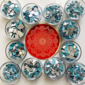 Sadhusadhya 12 Shape Mirror kit Craft Work (Total-1200 ...