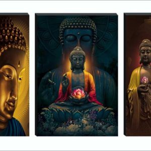 saf Set of 3 Large Buddha 6MM MDF Self Adhesive Digital...