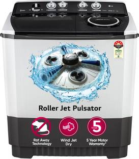 LG Electronics 9.5 kg Semi Automatic Top Load Washing Machine Grey, White