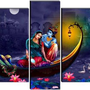 saf Radha Krishna Religious UV Textured Wall for Home d...