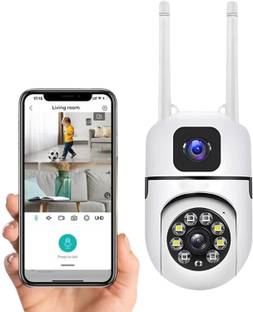 EyeShield 2025 Dual Screen 4+4 MP WiFi CCTV Camera with 1440 Px 360° View Sports and Action Camera