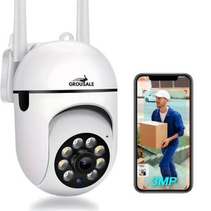 Grousale 3 MP FHD WiFi Indoor Mini Fox PTZ Security Cam...