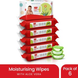 LuvLap Paraben Free wipes for baby with Aloe Vera, 72 w...