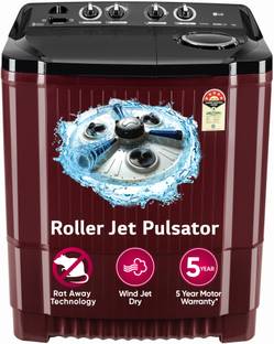 LG 11.5 kg 5 Star, Roller Jet Pulsator with Soak, Wind Jet Dry Technology and Rust Free Plastic, Rat A...