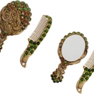 Oanik Premium Hand Mirror and Comb Set for Elegant Groo...