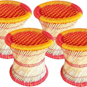 KISMAT COLLECTION Bamboo Mudda Stool, Chair For Living ...