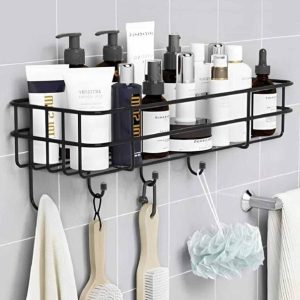 Zubix Iron Self-Adhesive Multipurpose Shelf with Hooks ...