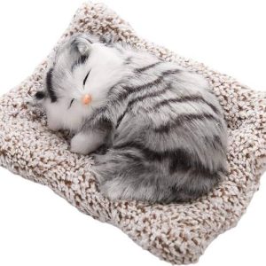 Littlin Real Looking Sleeping Cat Soft Toy with Sound ...