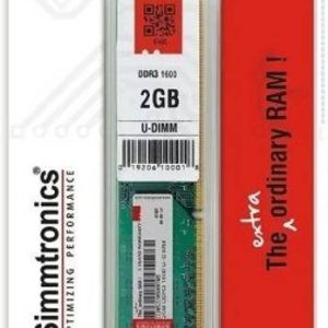 Simmtronic 2GB DDR3 RAM U-DIMM 1600MHZ for PC and Deskt...